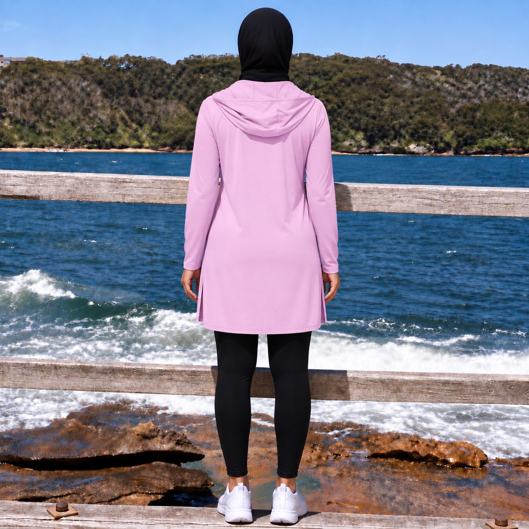 Pink Zipper Workout Top