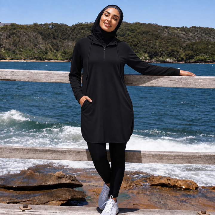 Hoodie Quater Zipper Workout Top