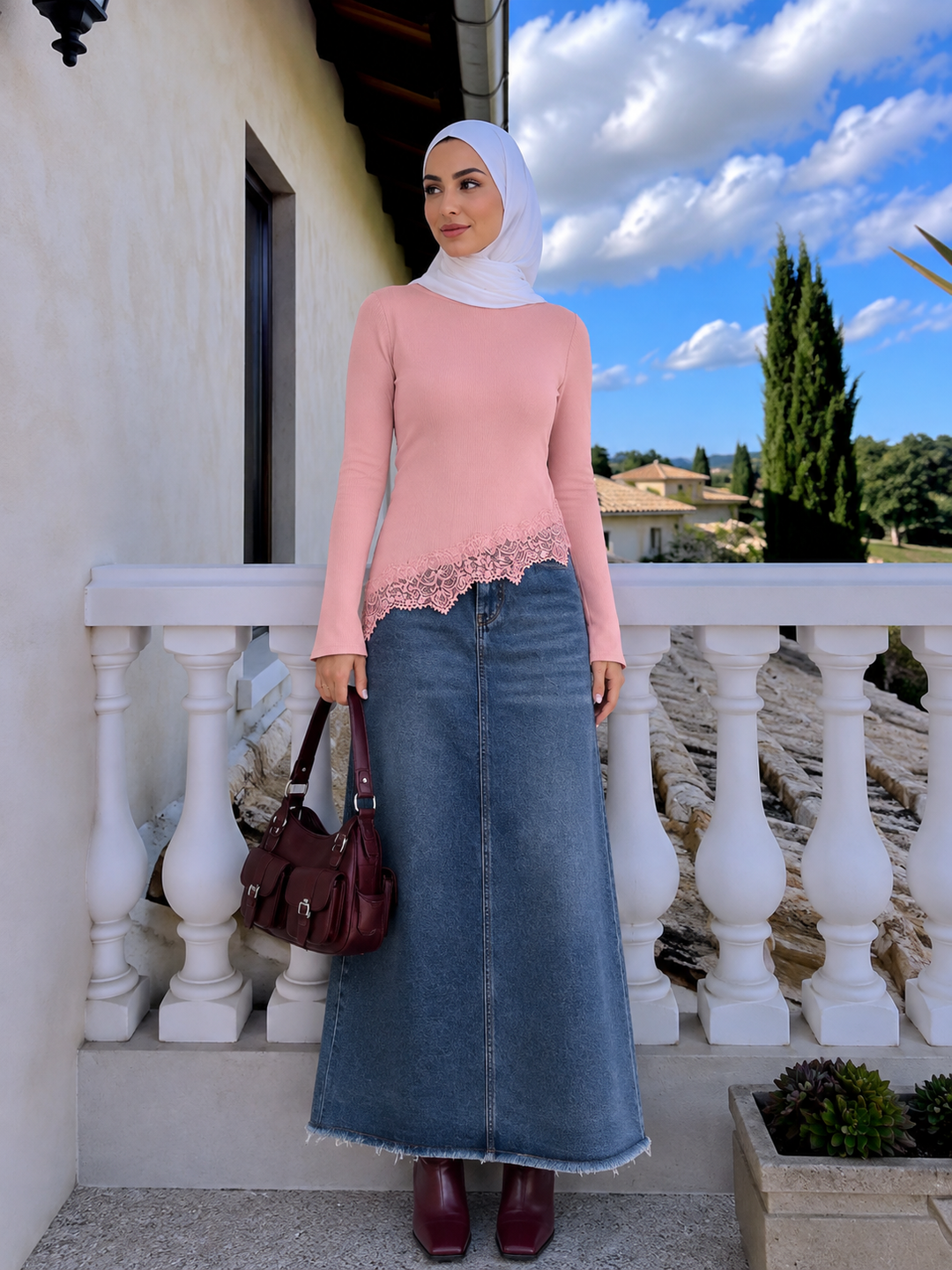 Denim Maxi Skirt