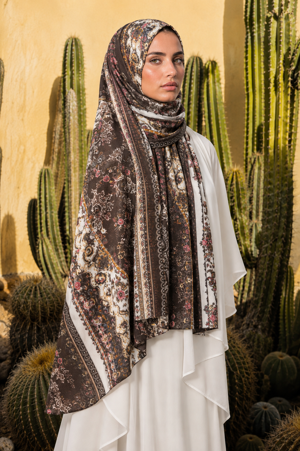 Brown Paisley  Chiffon Hijab