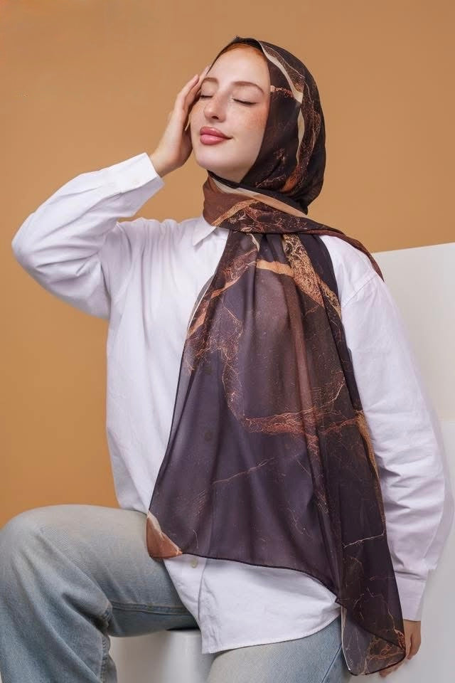 Brown Cosmos Chiffon Hijab