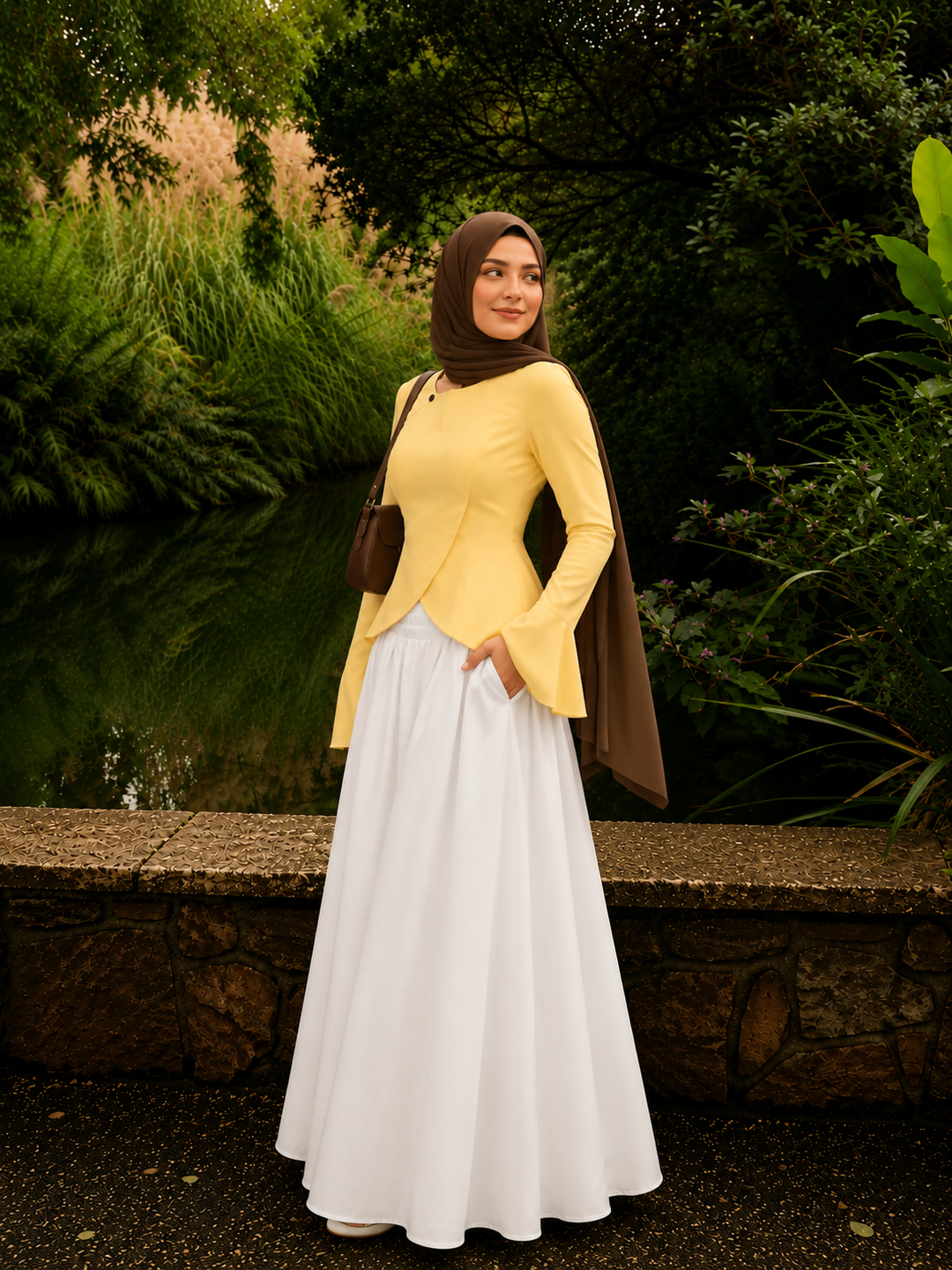 White Pocket Maxi Skirt