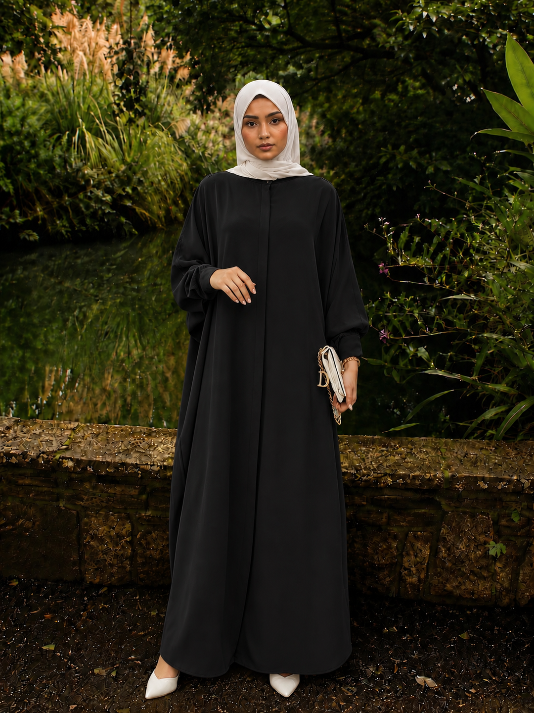 Black Button Down Abaya