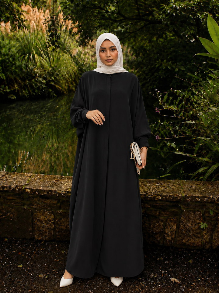 Black Button Down Abaya