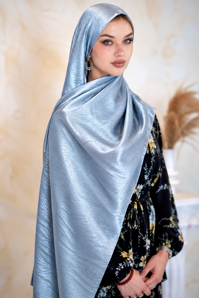 Blue Shimmer Hijab Head Scarf