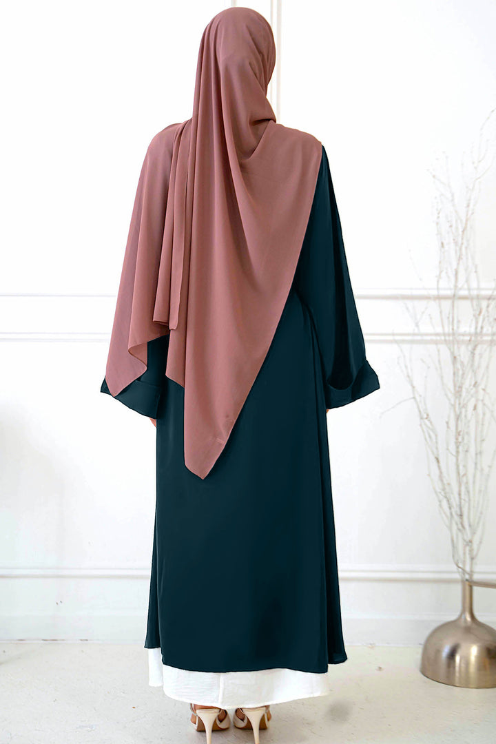 Teal Nida Kimono Sleeve Open Abaya