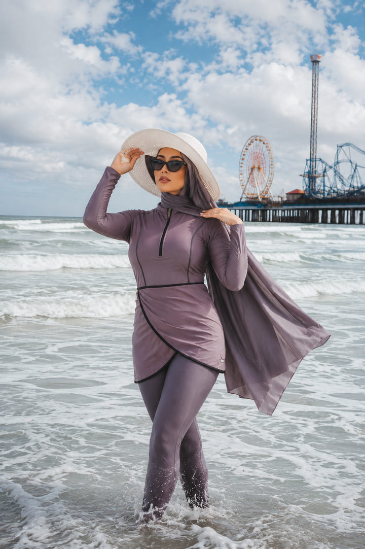 Lilac 3 Piece Modest Swimsuit