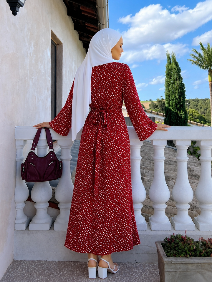Red Polka Dots Maxi Dress