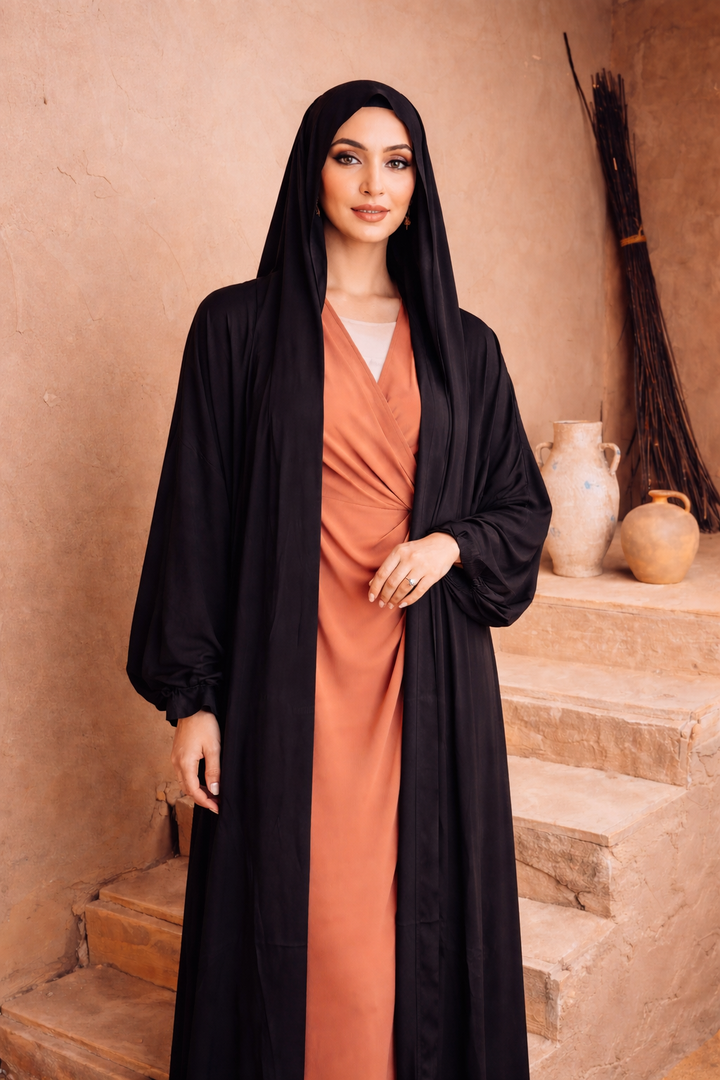 Satin Open Abaya