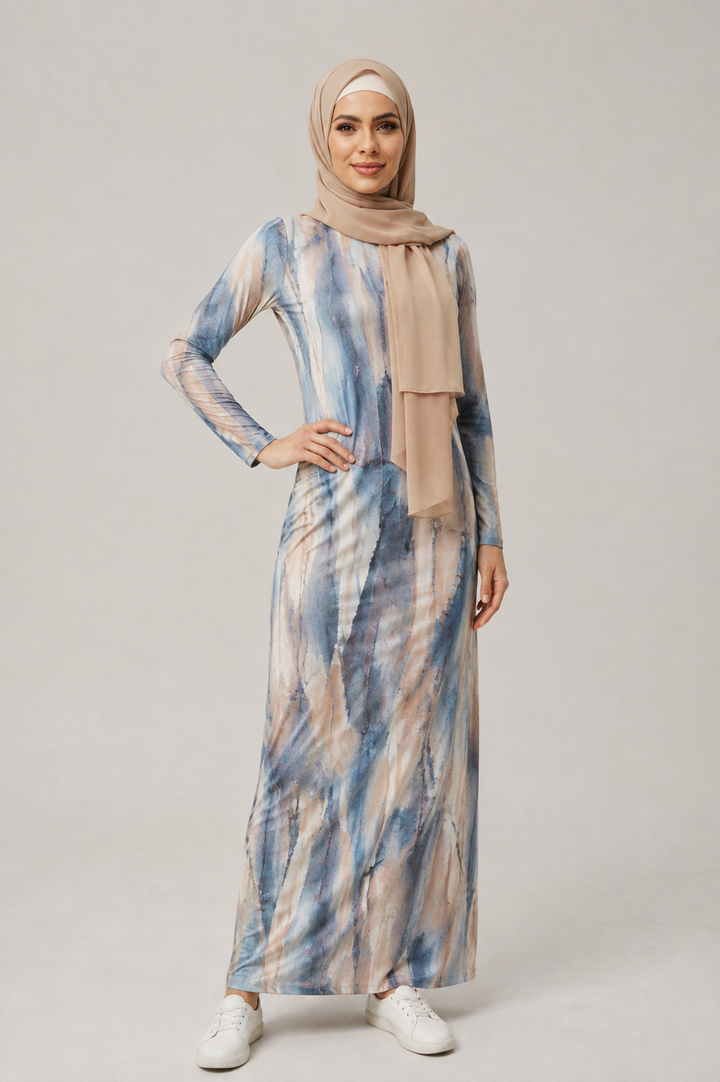 Blue Jersey Maxi Dress