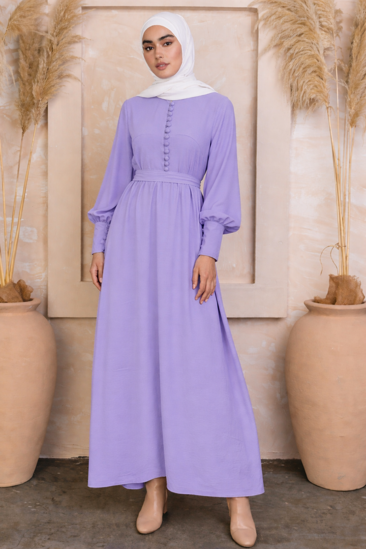 Lilac Button Down Maxi Dress