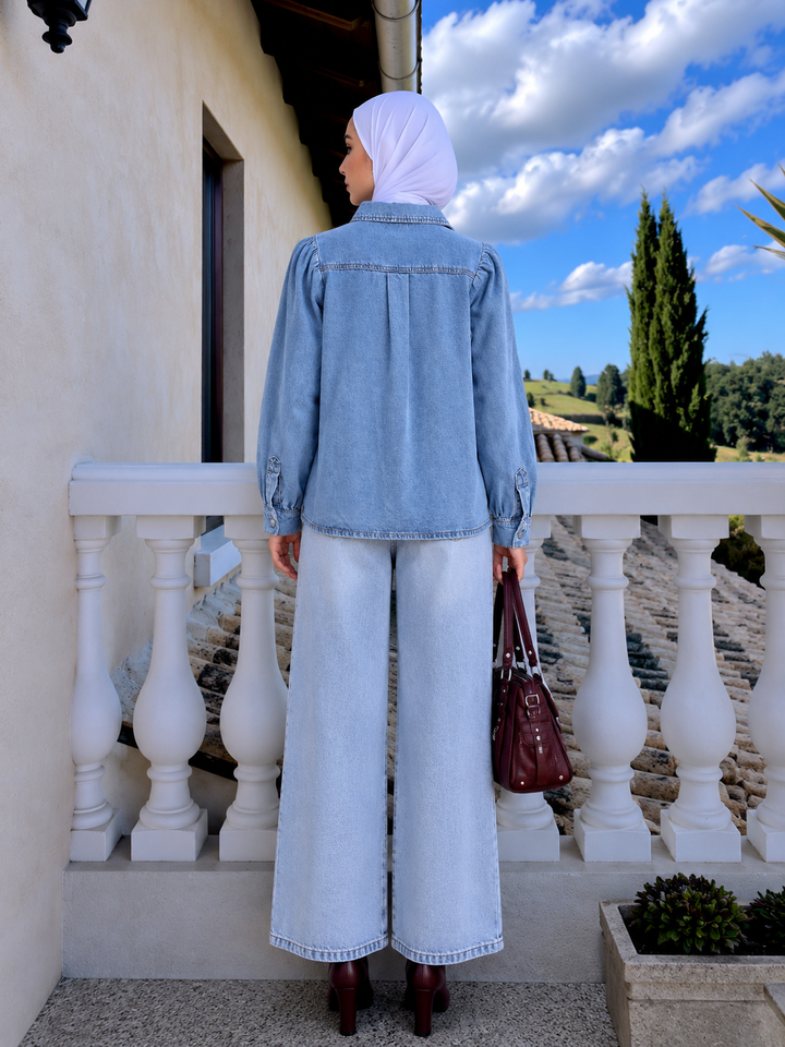 Denim Button Down Top