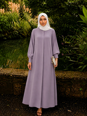 Lilac Button Down Abaya