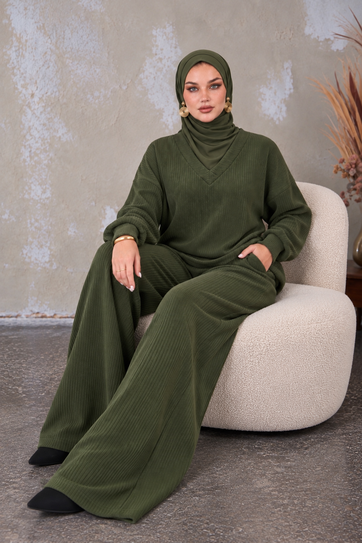 Olive Knit and Pant Set
