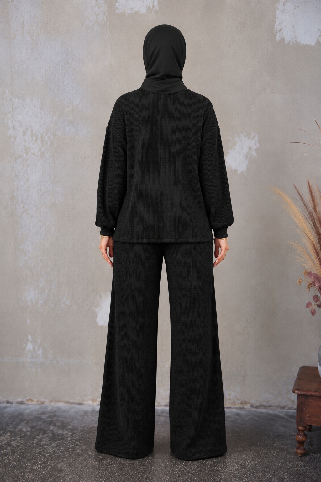 Black Knit and Pant Set