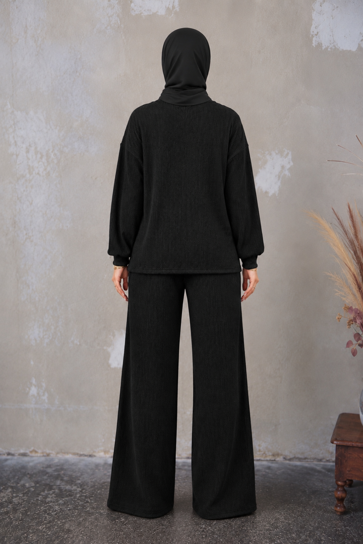 Black Knit and Pant Set