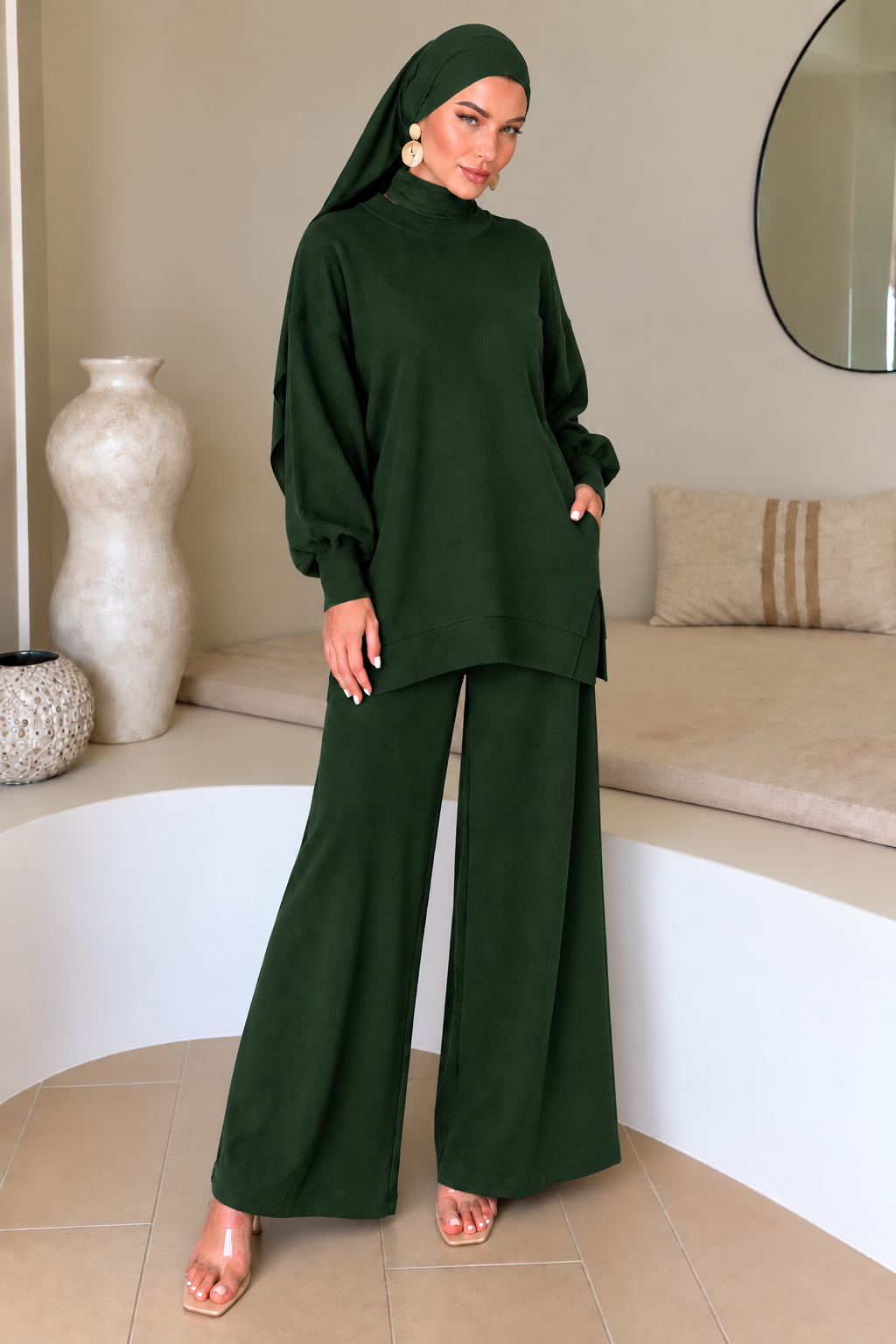 Hunter Green Sweater Pant Set