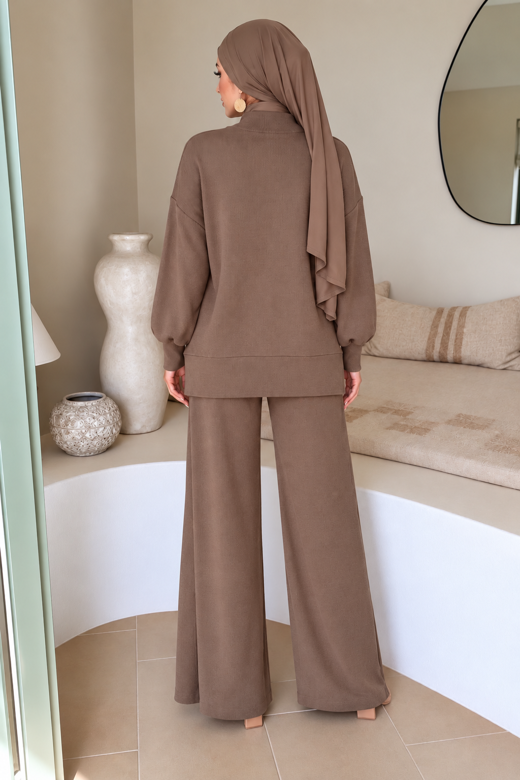 Taupe Sweater Pant Set
