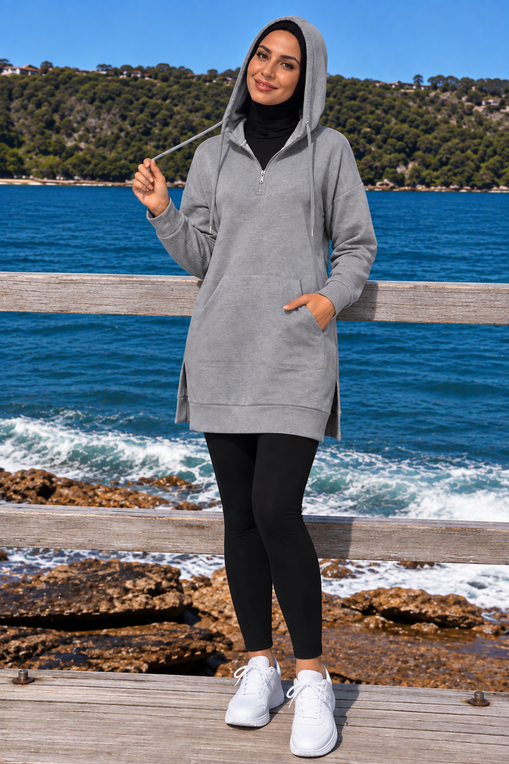 Hoodie Quarter Zip Top