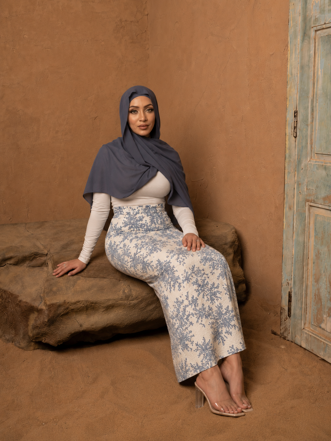 Damask Floral Maxi Skirt