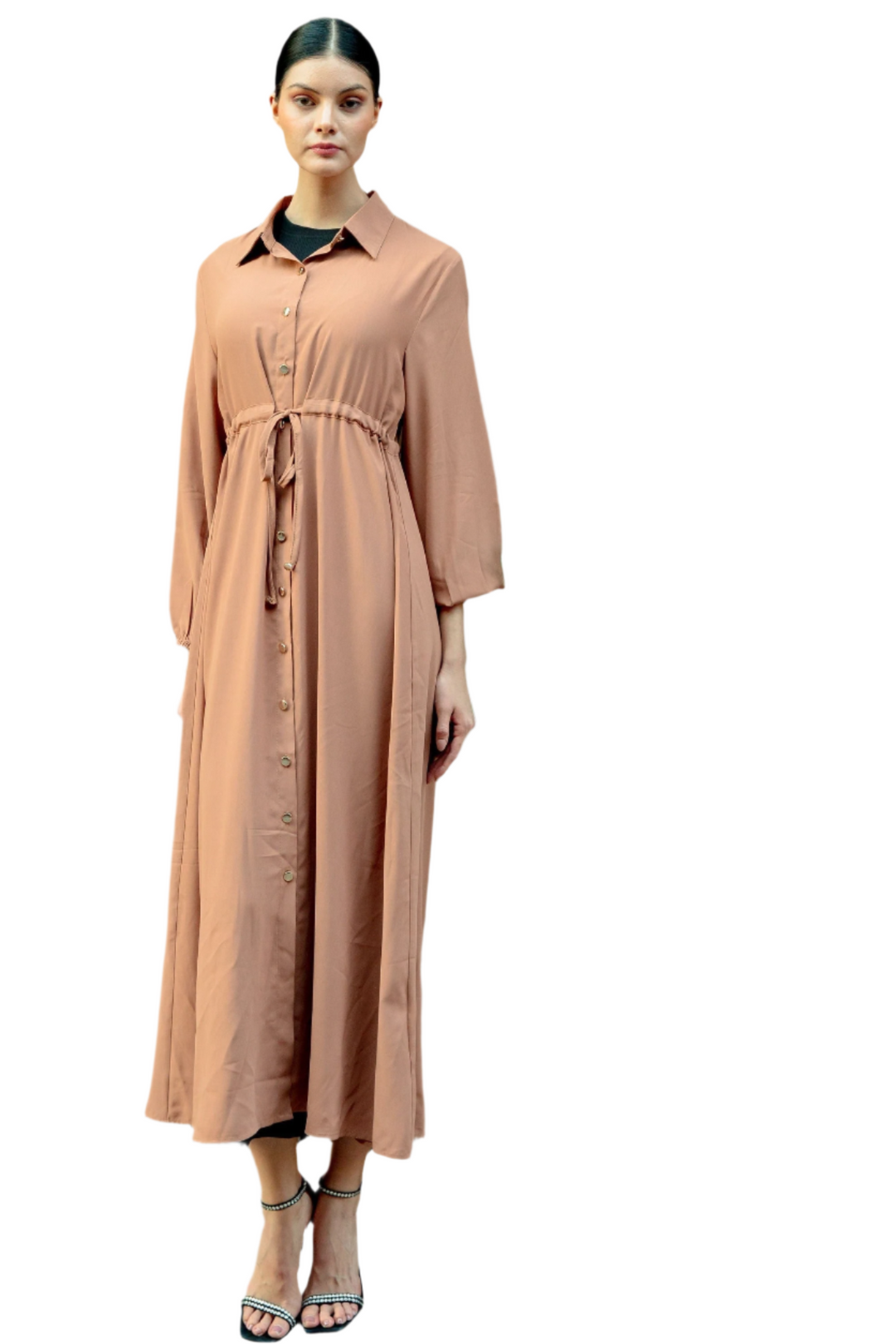 Beige Button Down Drawstring Maxi Cardigan Small Beige Button Down Drawstring Maxi Cardigan Small