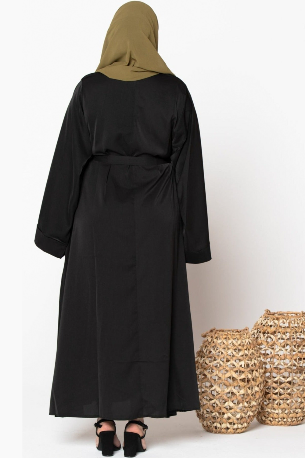 Black Kimono Abaya Maxi Dress