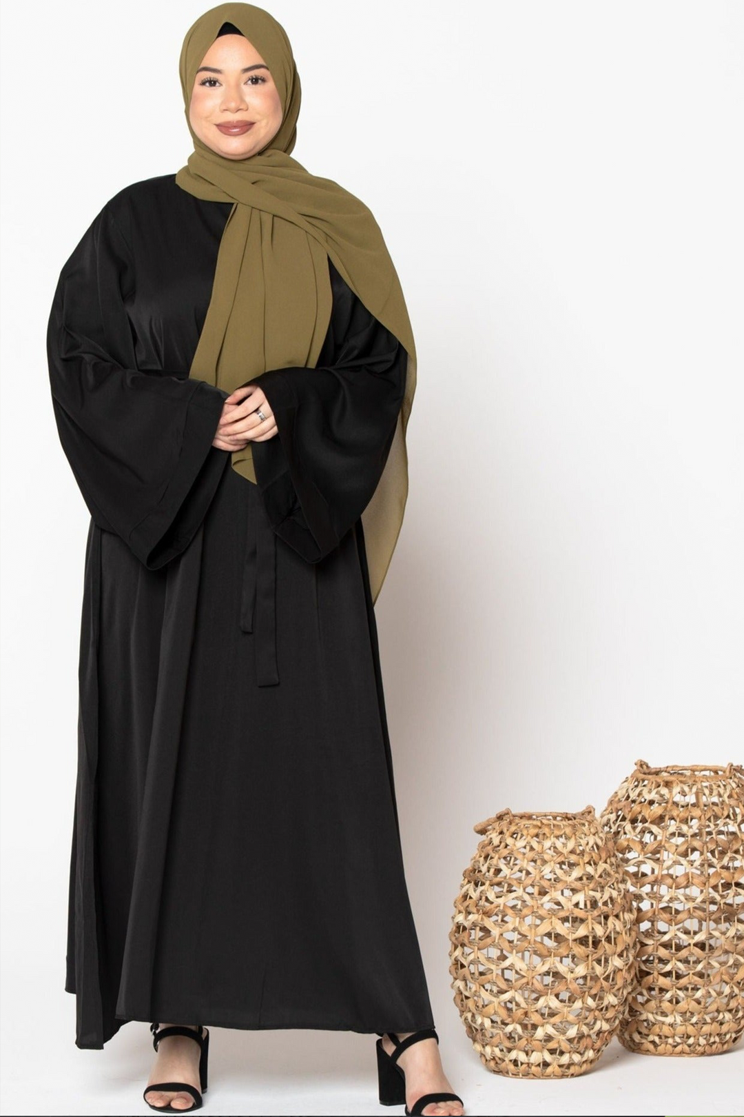 Black Kimono Abaya Maxi Dress