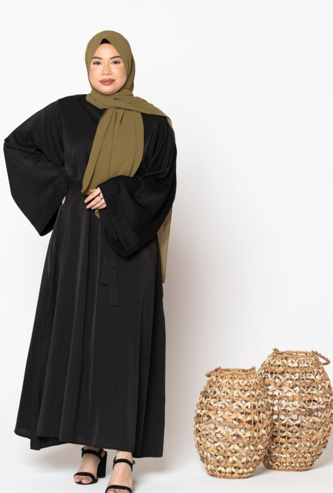 Black Kimono Abaya Maxi Dress