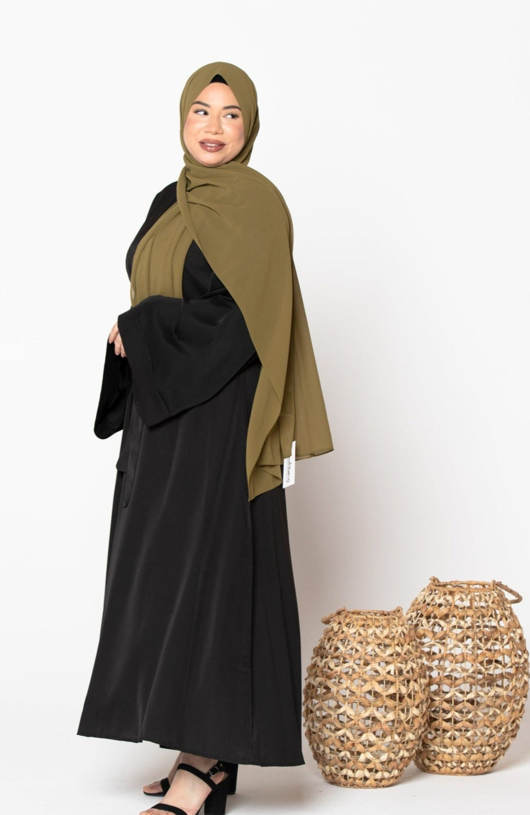 Black Kimono Abaya Maxi Dress