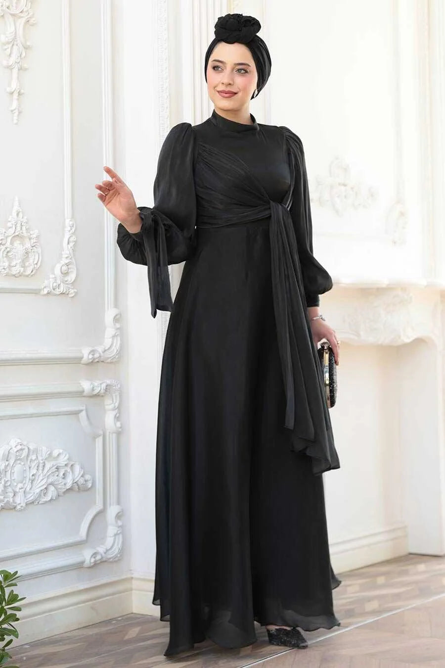 Black Organza Criss Cross Gown X-Large Black Organza Criss Cross Gown X-Large