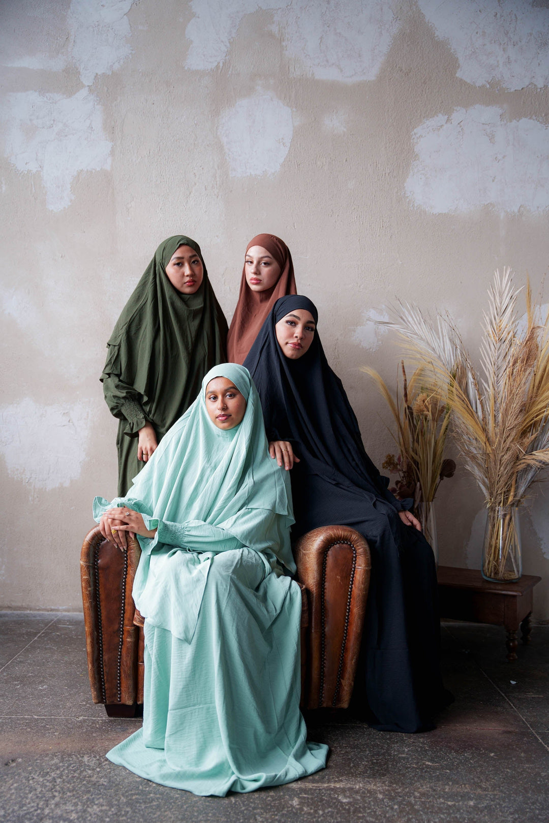 Black Ruched Cuff Bell Sleeves Abaya Maxi Dress