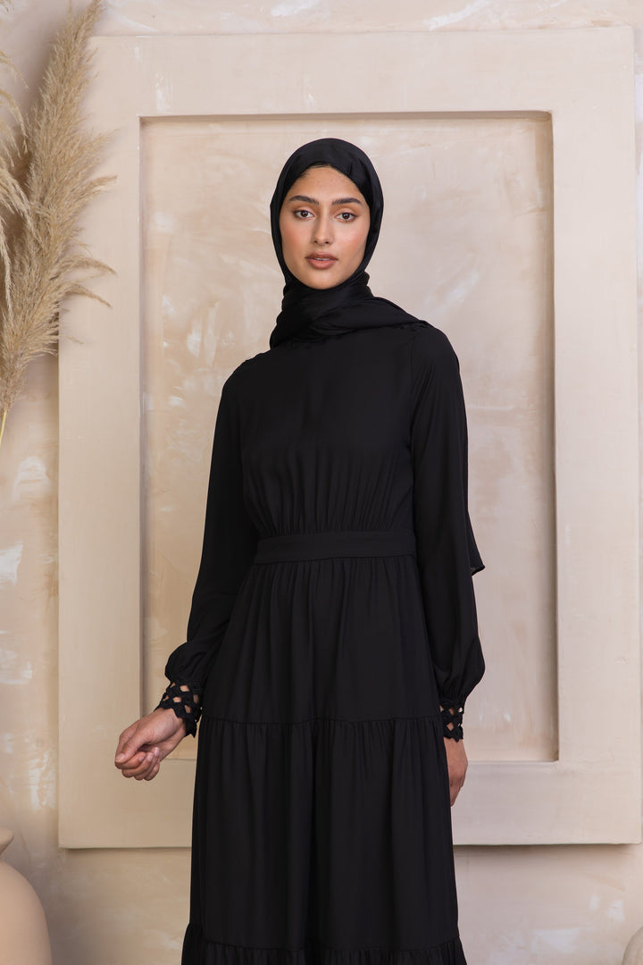 Black Shimmer Hijab Head Scarf