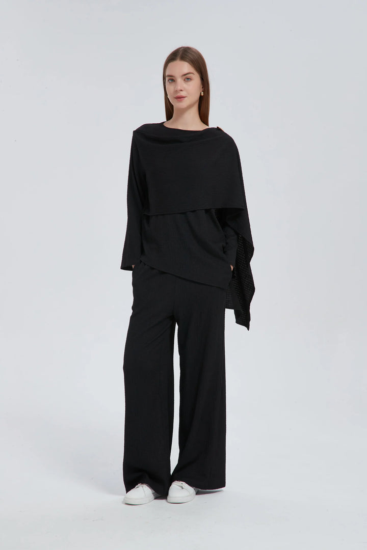 Side Draped Pants Set