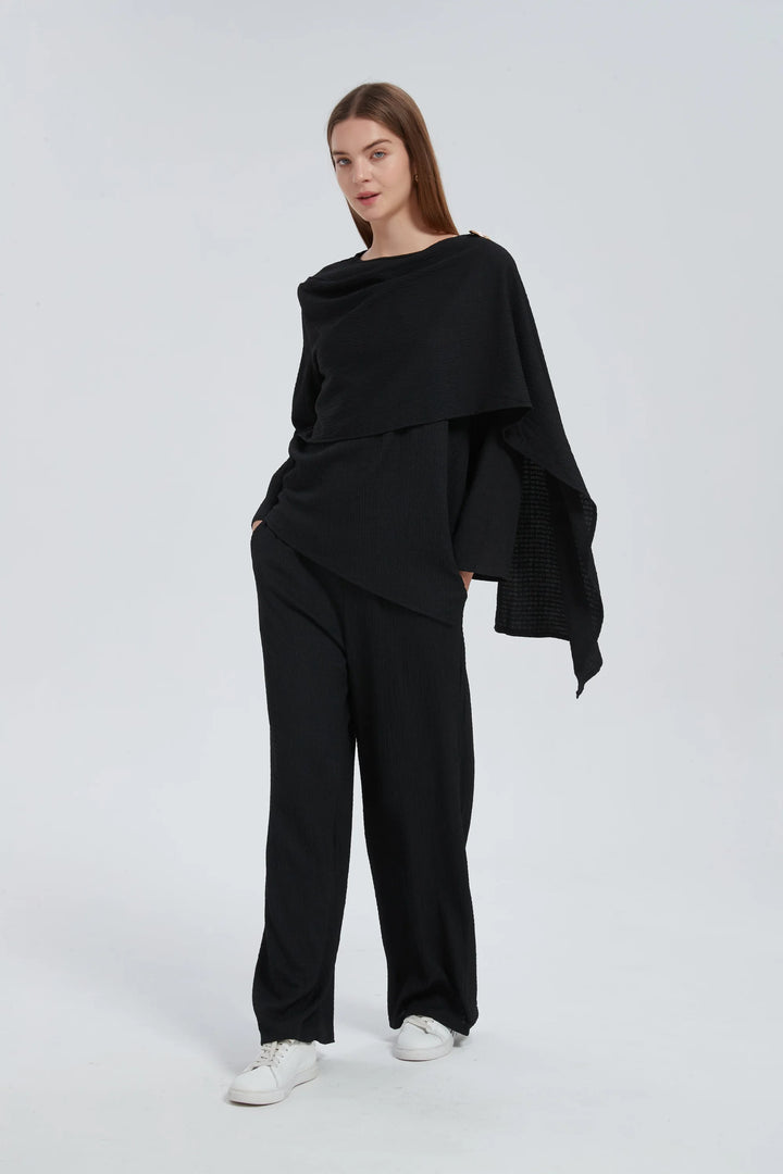 Side Draped Pants Set