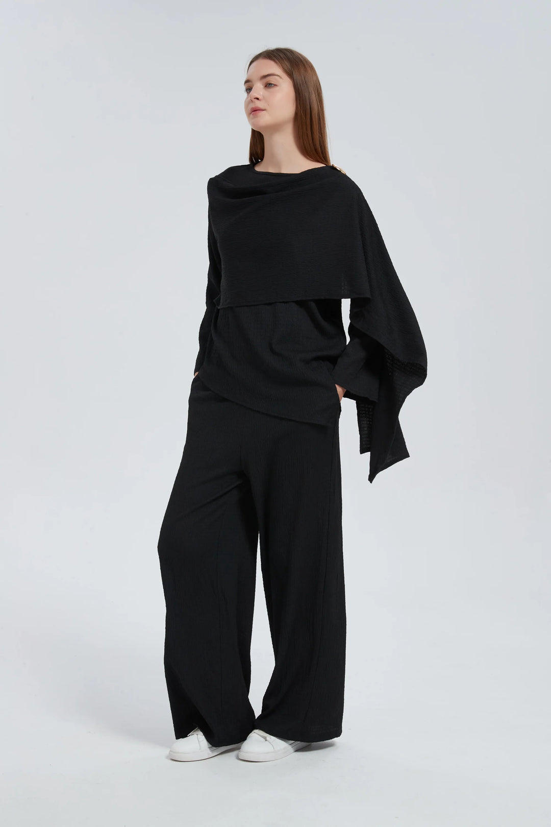 Side Draped Pants Set