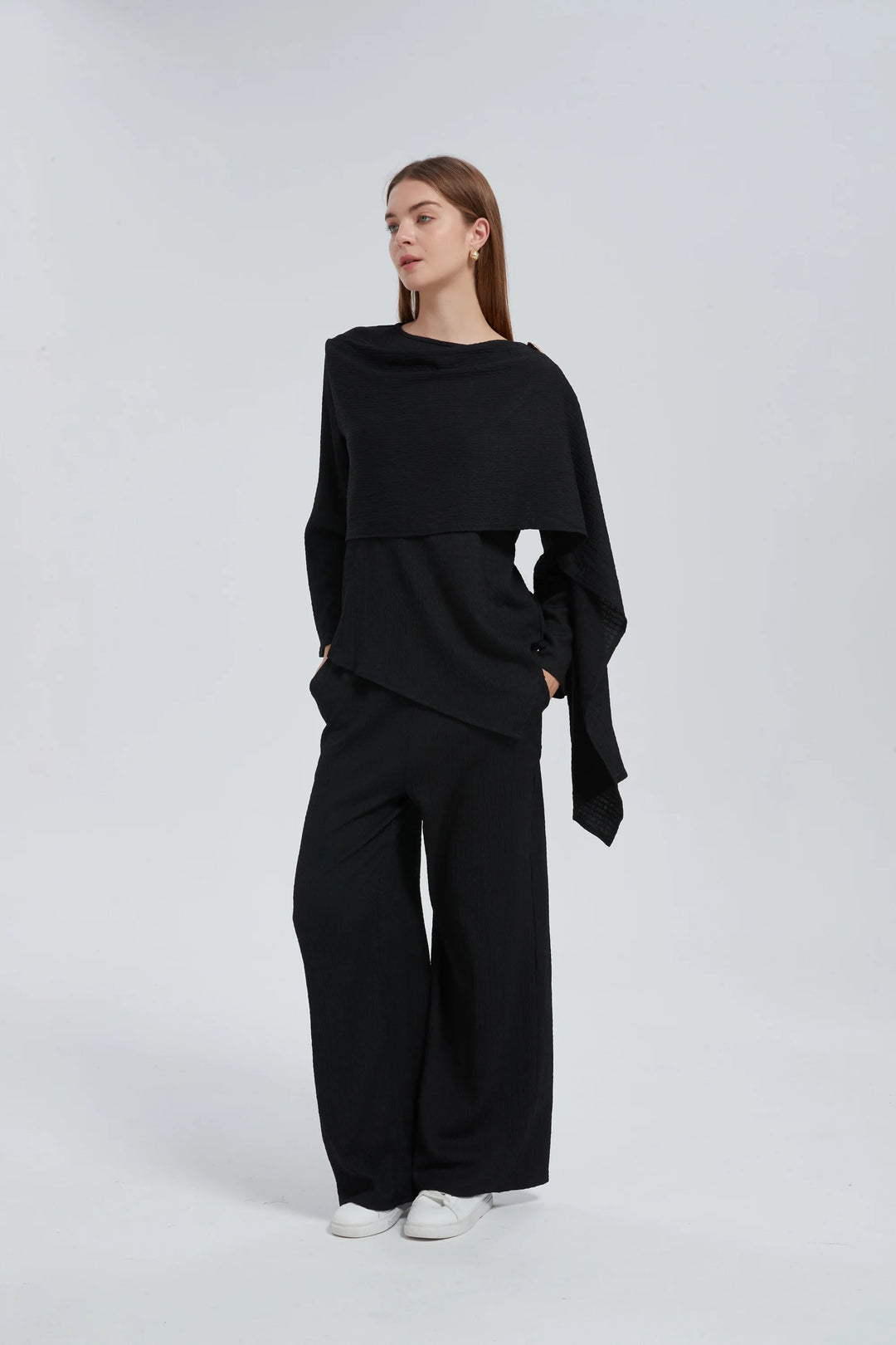 Side Draped Pants Set