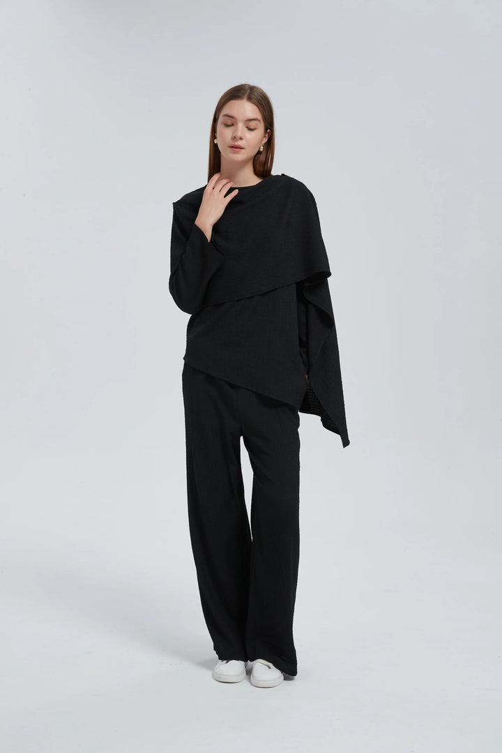 Side Draped Pants Set