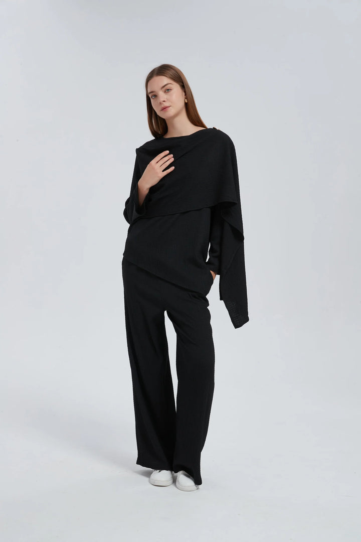 Side Draped Pants Set