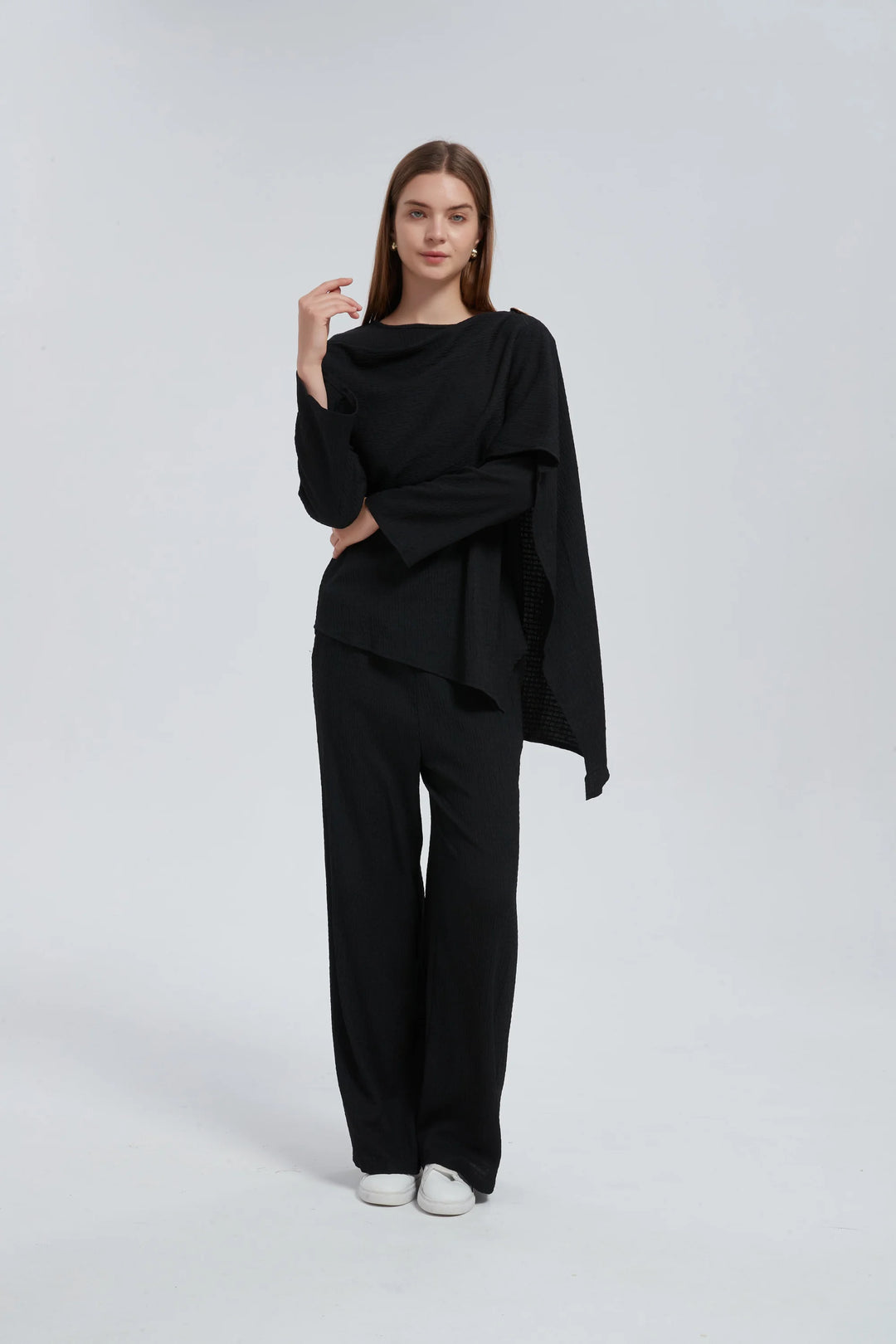 Side Draped Pants Set