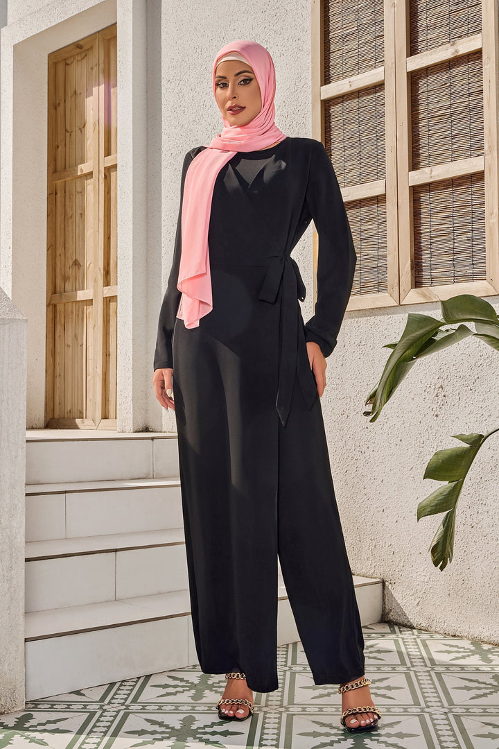 Black Side Knot Jumpsuit