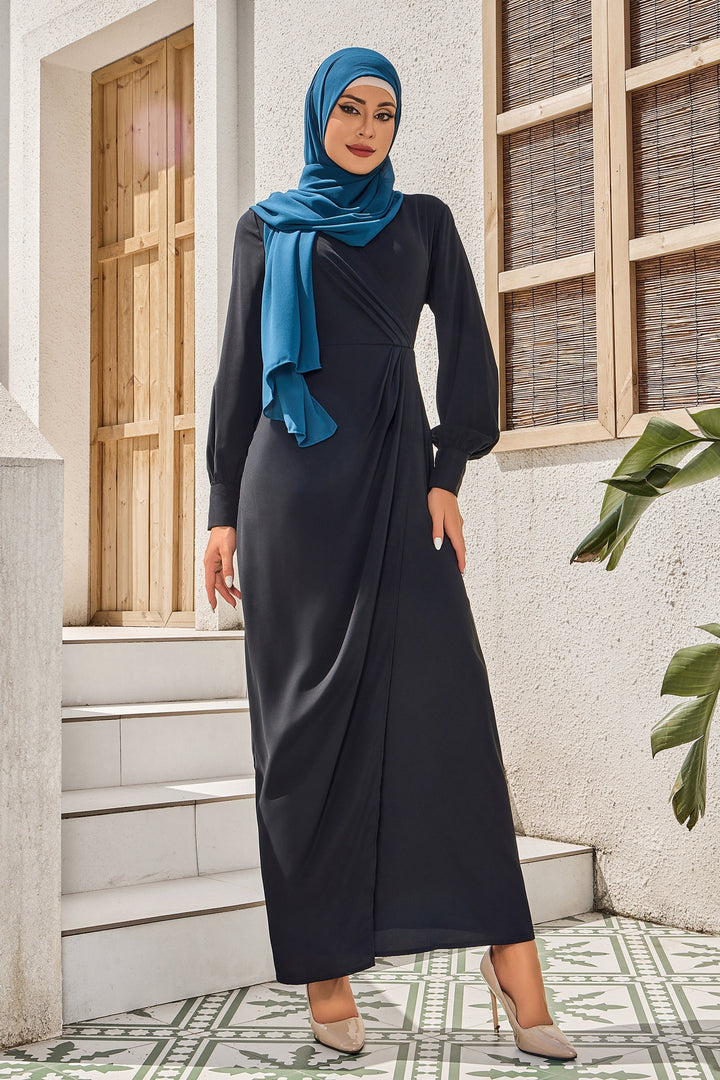 Black Wrap Maxi Dress