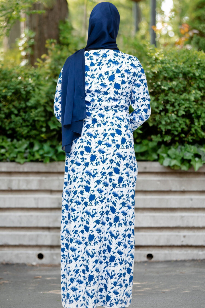 Blue Meadows Floral Long Sleeve Maxi Dress-CLEARANCE