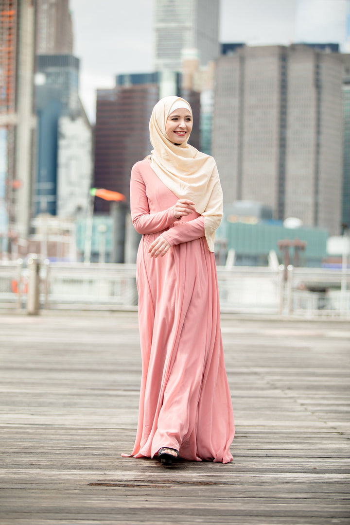 Blush Me Away Chiffon Maxi Dress With Sleeves-CLEARANCE