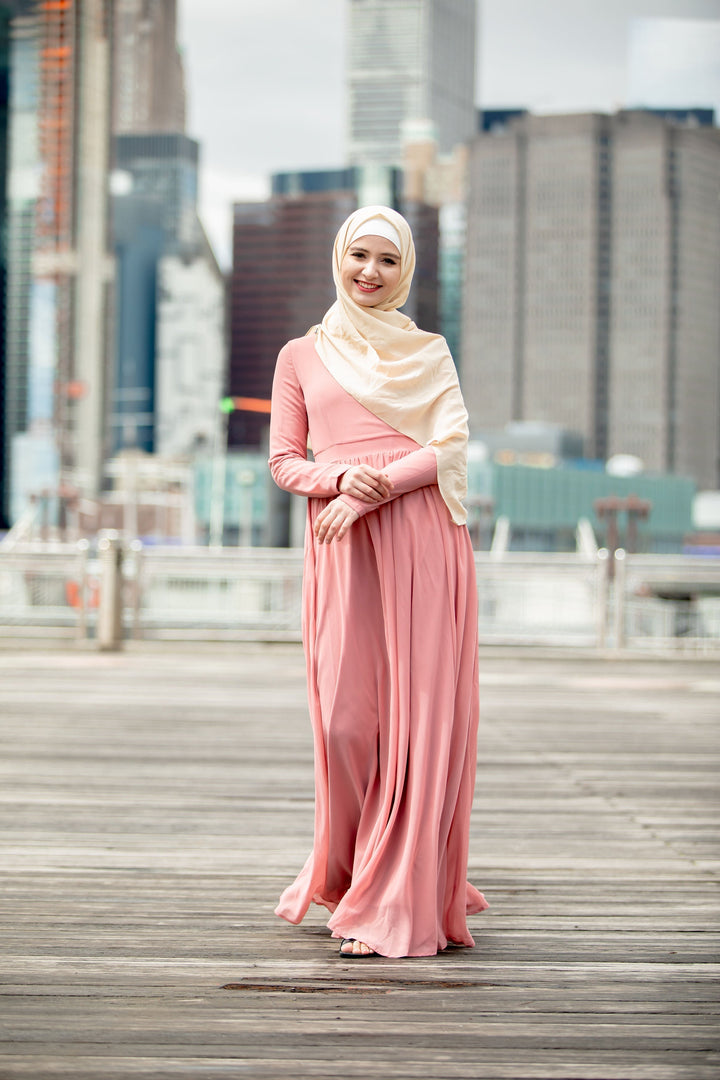 Blush Me Away Chiffon Maxi Dress With Sleeves-CLEARANCE