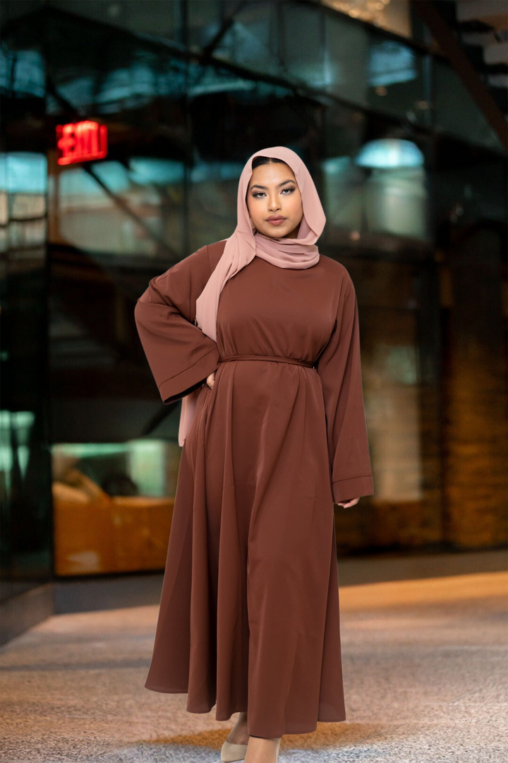 Brown Kimono Sleeve Abaya Maxi Dress-PREORDER