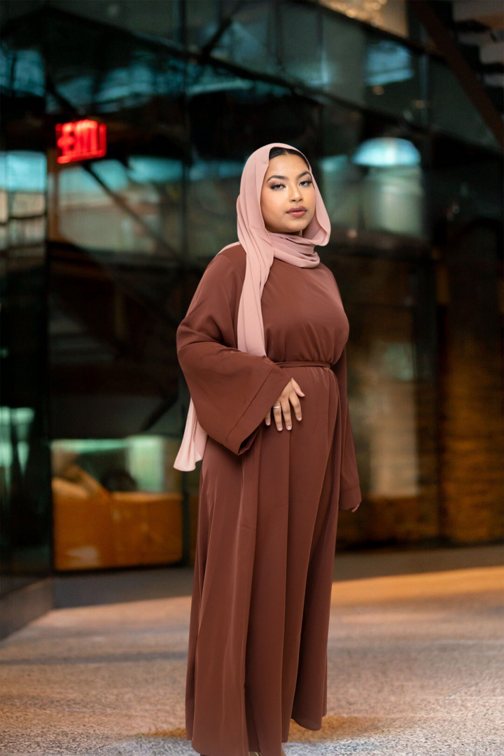 Brown Kimono Sleeve Abaya Maxi Dress-PREORDER