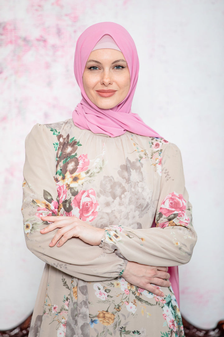 Bubble Gum Pink Chiffon Hijab