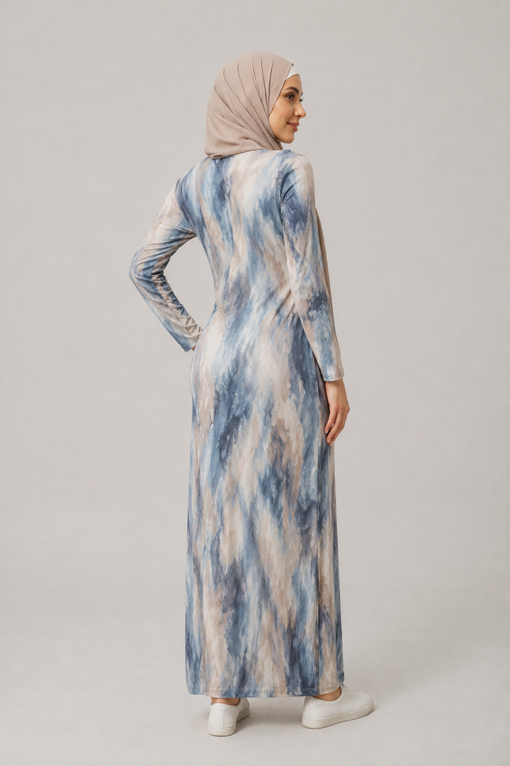 Blue Jersey Maxi Dress