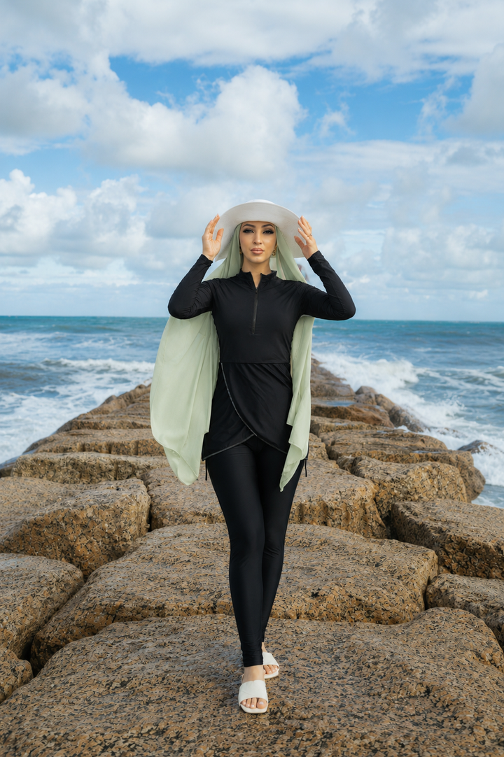 Black 3 Piece Modest Swimsuit