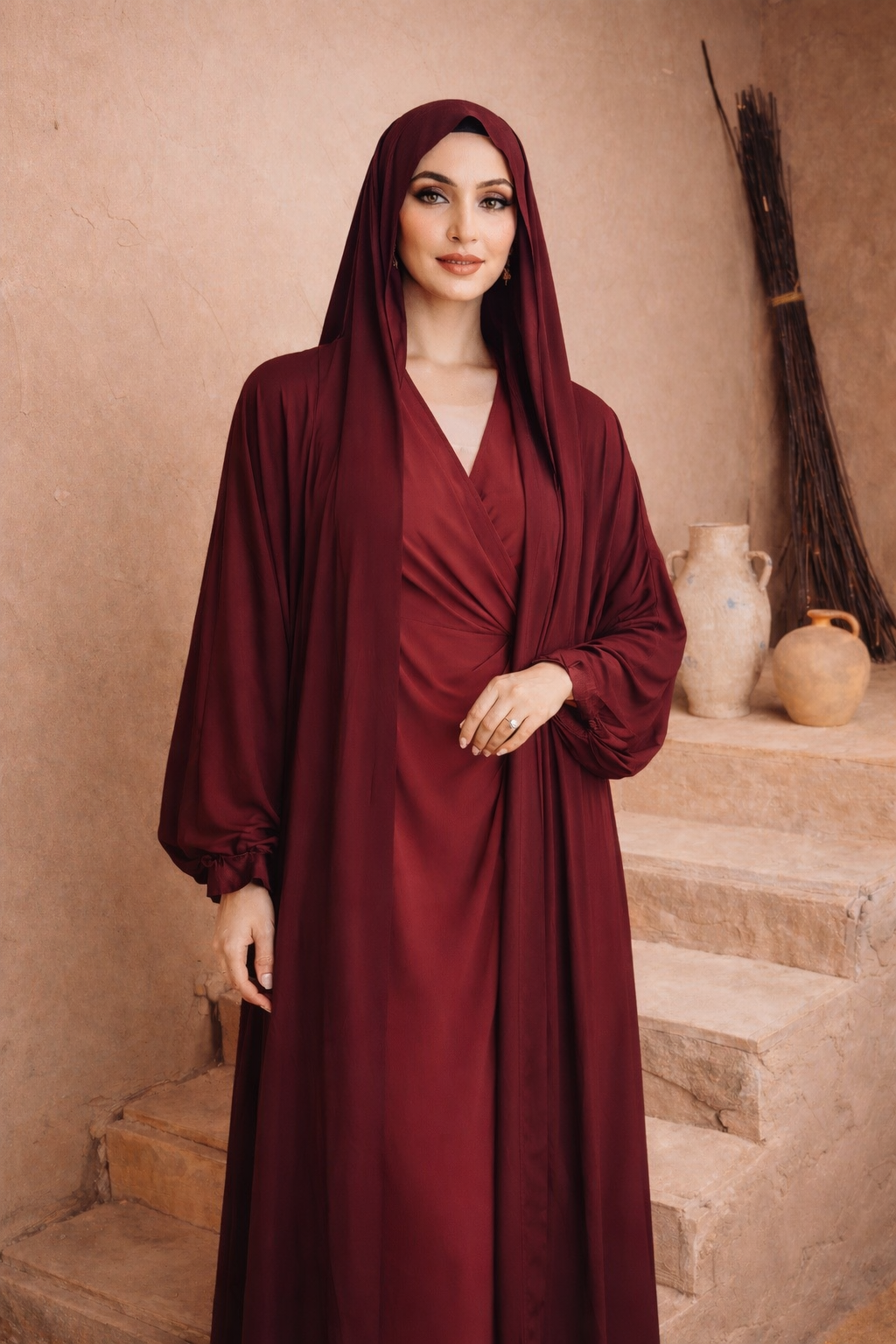 Satin Open Abaya